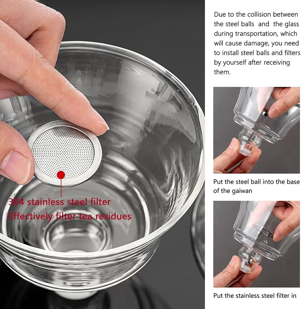 Wholesale Glass Teapot Set Automatic Lazy Tea Set With Magnetic Tea Infuser  Kungfu Heat-Resistant Teapot Set