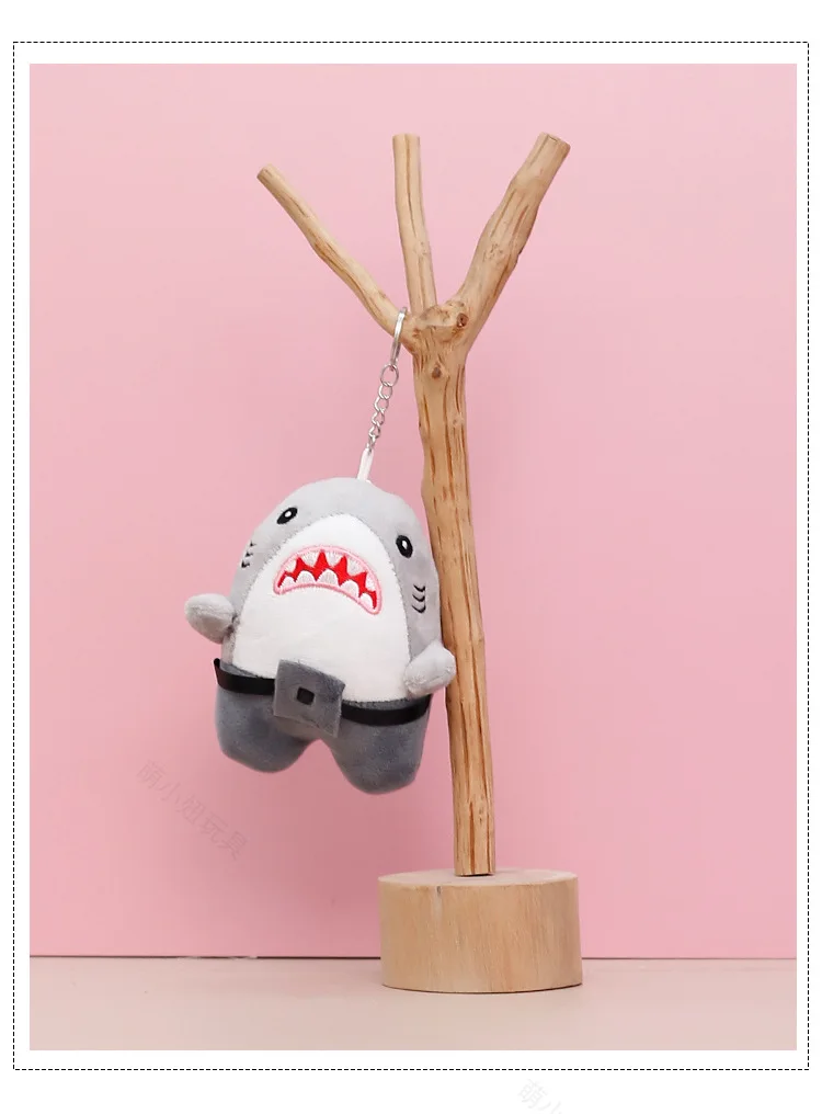 Sea animal ferocious Great white shark doll cute plush toy shark doll key chain pendant