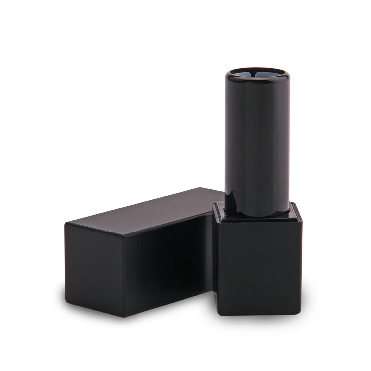 cosmetic usage plastic matte black color magnetic lipstick tube