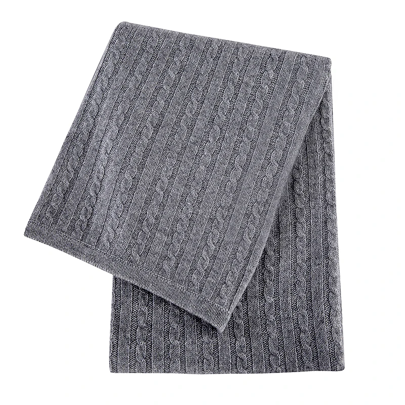 SUPER SOFT LUXURY CABLE KNIT 100% PURE CASHMERE BABY BLANKET