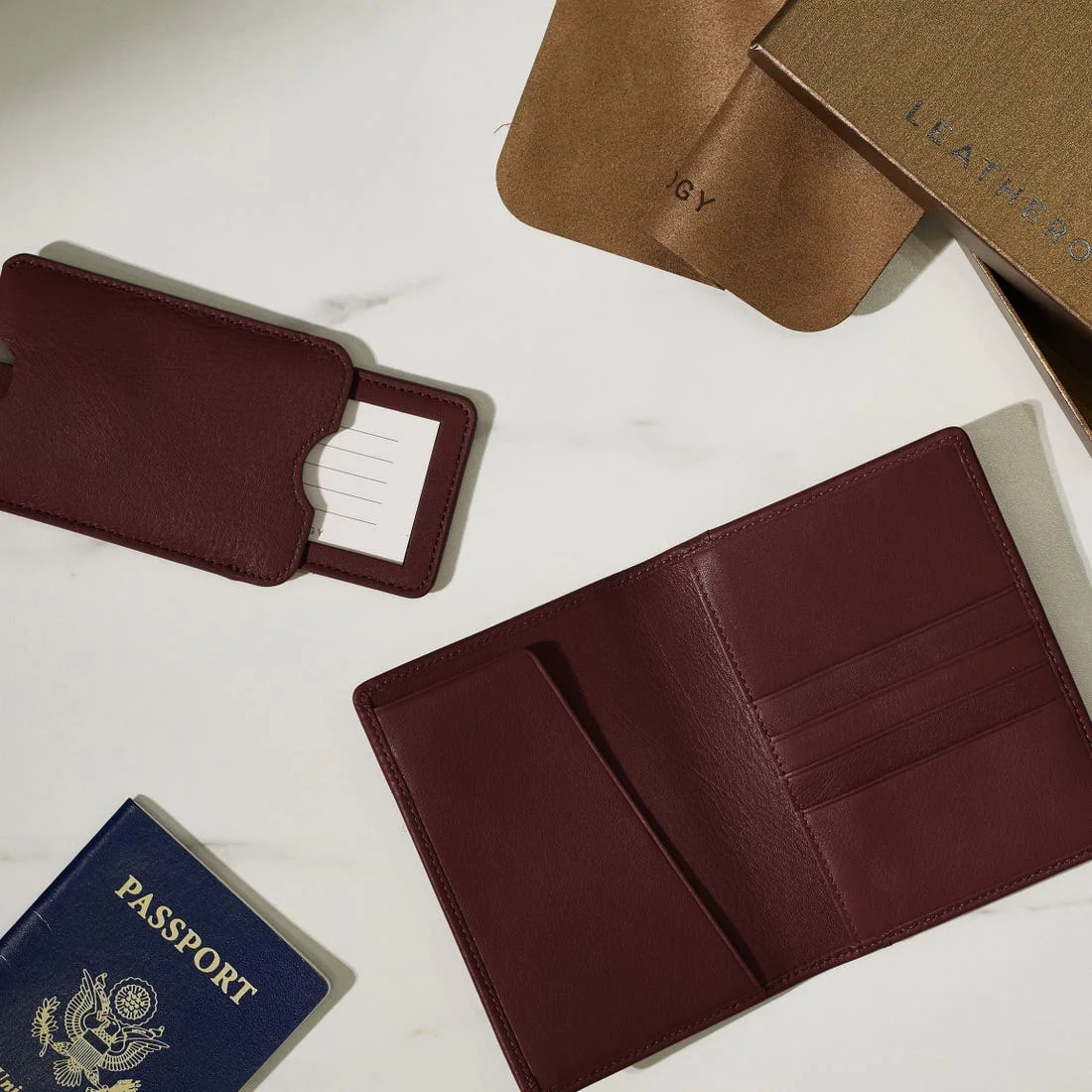 Document Organizer Card Case Customize Logo Pu Leather Travel RFID Blocking Passport Holder Cover