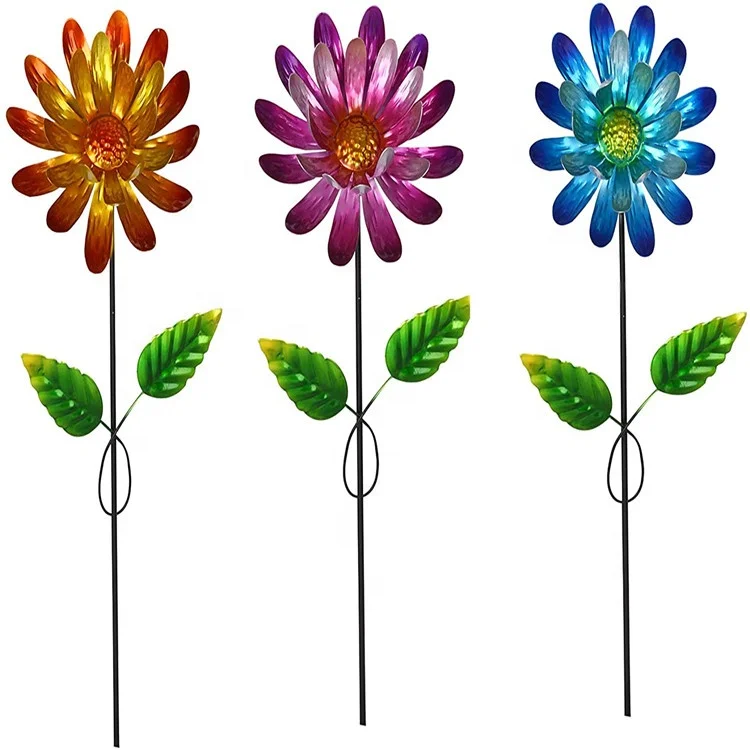 Floral Decorative Metal Garden Stakes Outdoor Plant Pick Water Proof Garden Metal Stakes Art Ornament Decor for Lawn Yard Patio