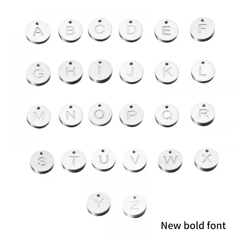 Non Tarnish Diy Necklace Making Pendant Stainless Steel Alphabet Custom Jewelry Initial Letter Charms