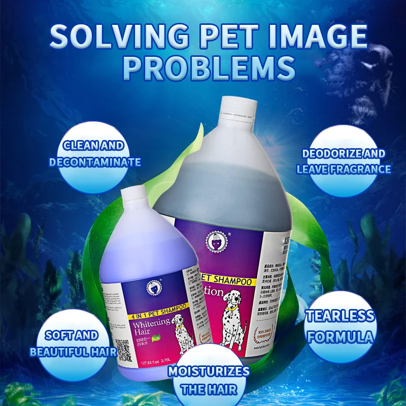 Pet Hypoallergenic Odor Control Grooming Anti Itch Natural Deodorizer Cleaning Shampoo for Dogs and Cats