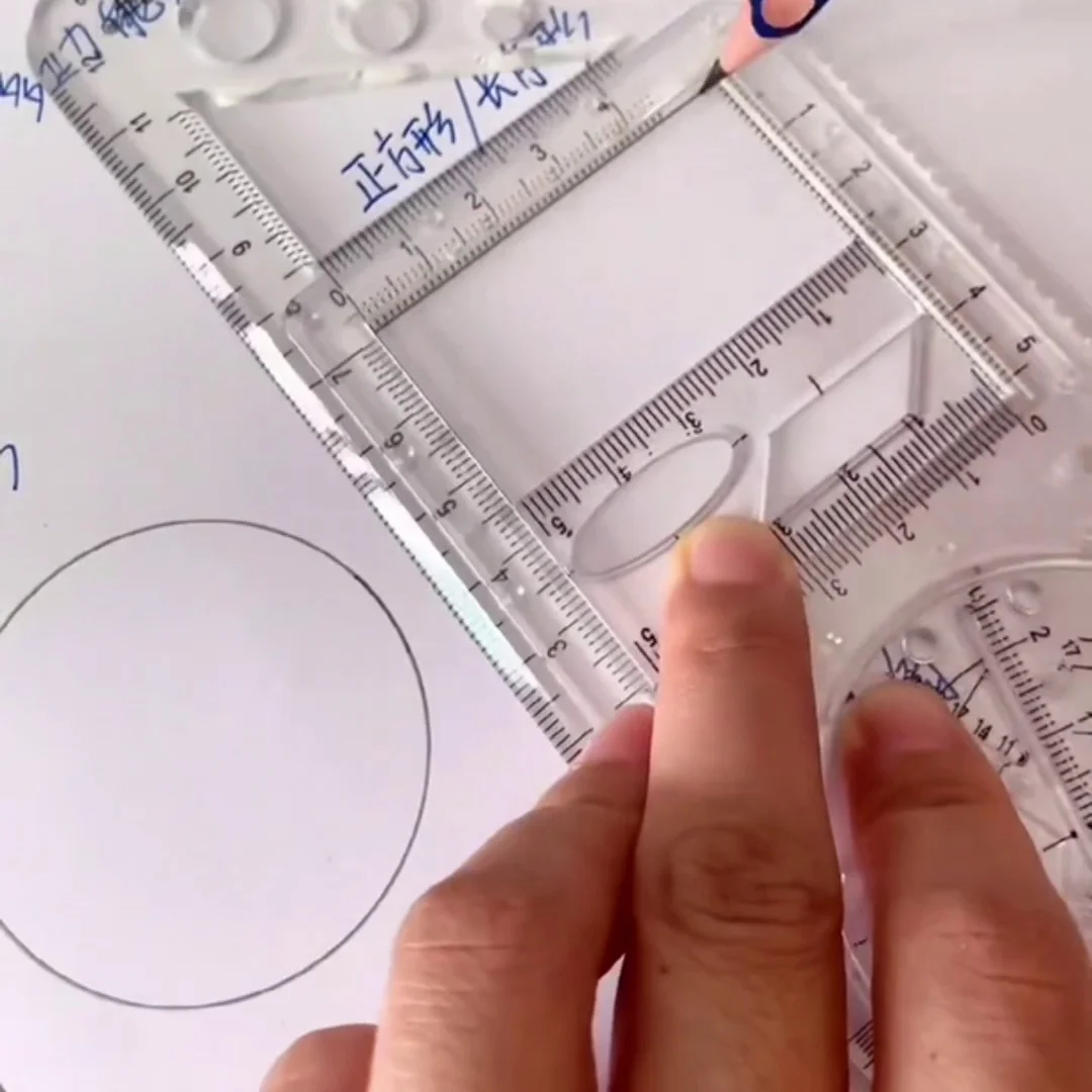 Multifunctional Geometric Drawing Ruler Quick Drawing Hollow Out Ruler