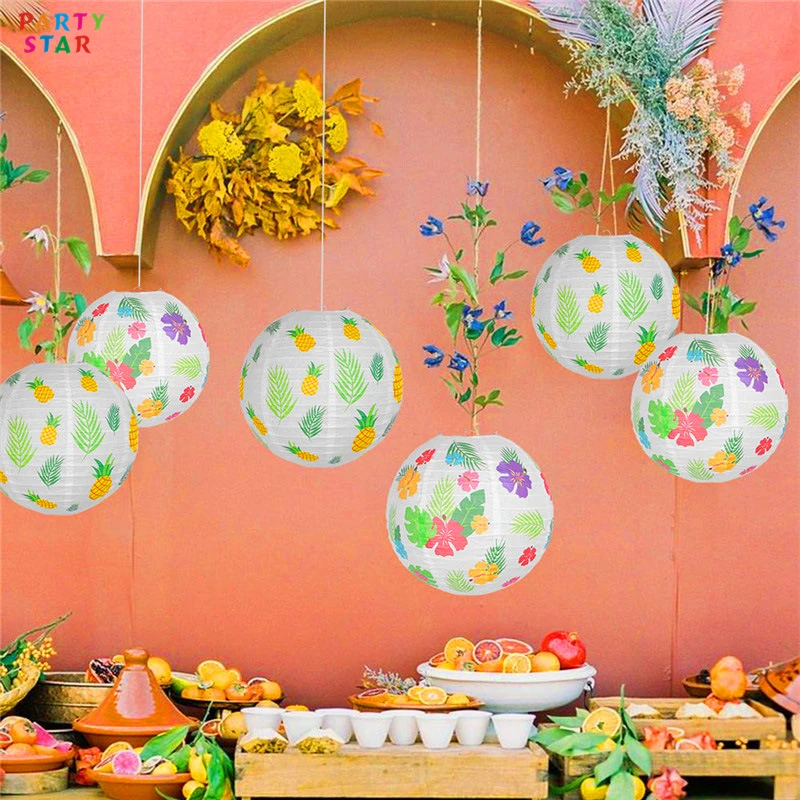 China Made Designed Customized Home Decorative Round Folding Colored Pineapple Party Paper Lantern