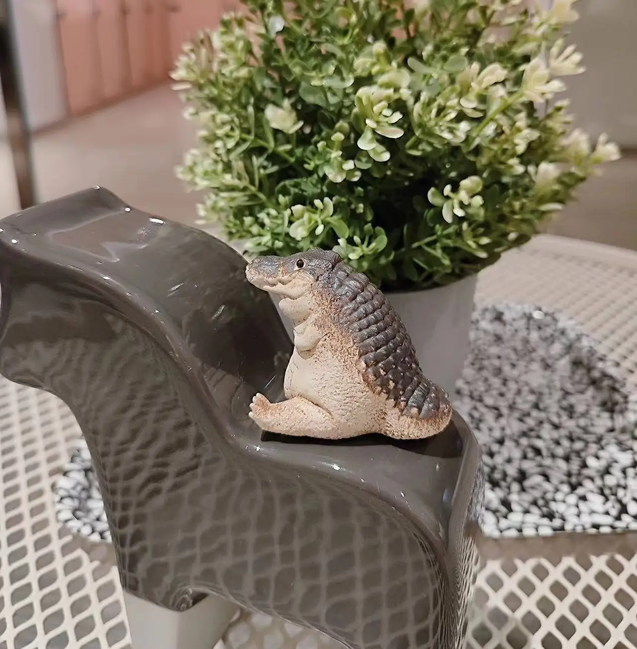 Creative Garden Decoration Mini Cute Crocodile Baby Animal  Art Craft Ornament Outdoor Swimming Pool Realistic Decoration