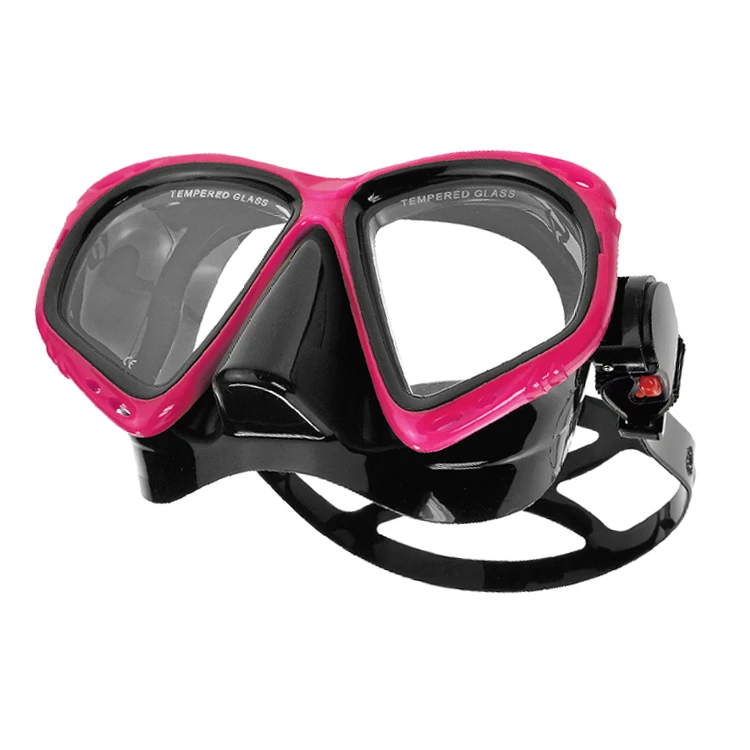 Black Silicone Snorkel Mask Swimming Goggles Tempered Glass Lens Diving Glasses For Adult Men Women