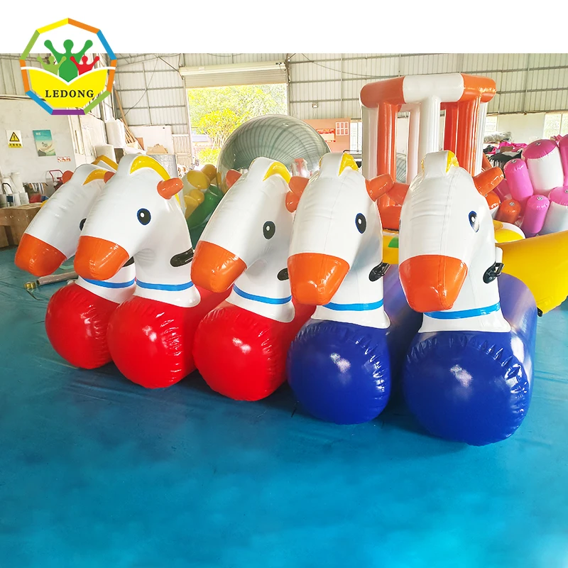 Funny Team Building Inflatable Horse Race Derby My Bouncy Little Pony Toys For Kids Race Track Games