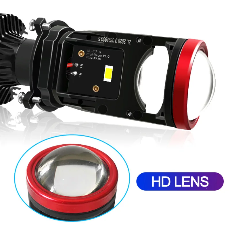 y7 led lens headlight high Low Beam Projector lens H4 motorcycle LED Headlight h4 lens led headlight