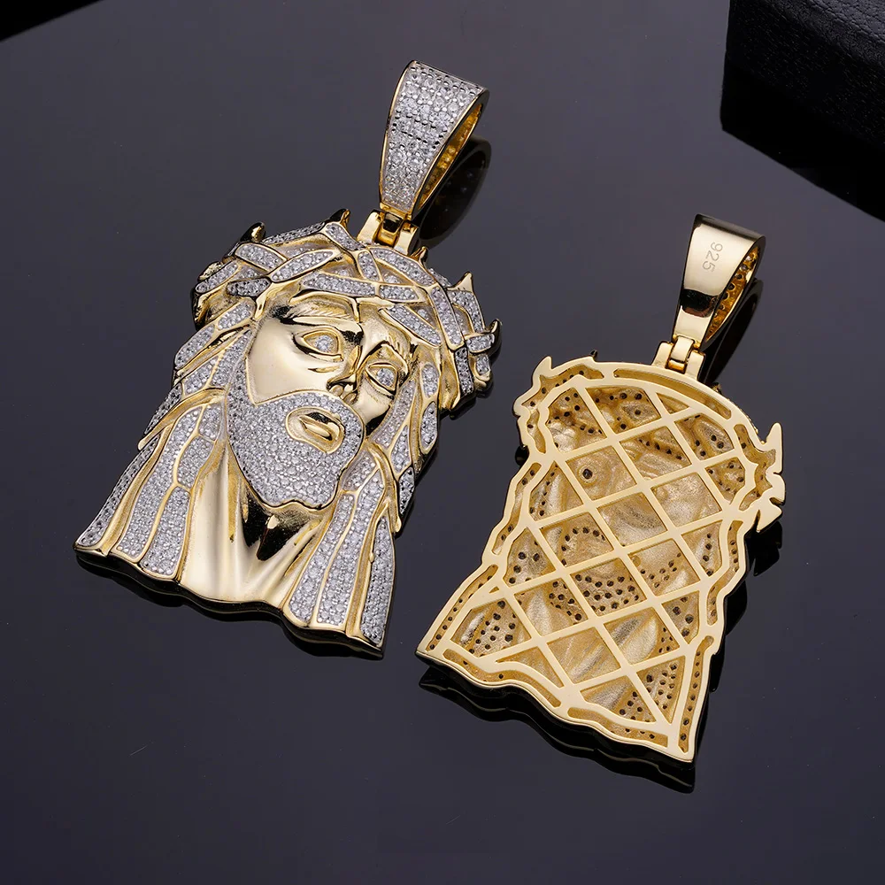 В стиле «хип-хоп» 14K 18K золота латунь льдом изготовленный на заказ cz бриллиант vvs Муассанит Крест Иисуса уход за кожей лица Кулоны из нержавеющей стали