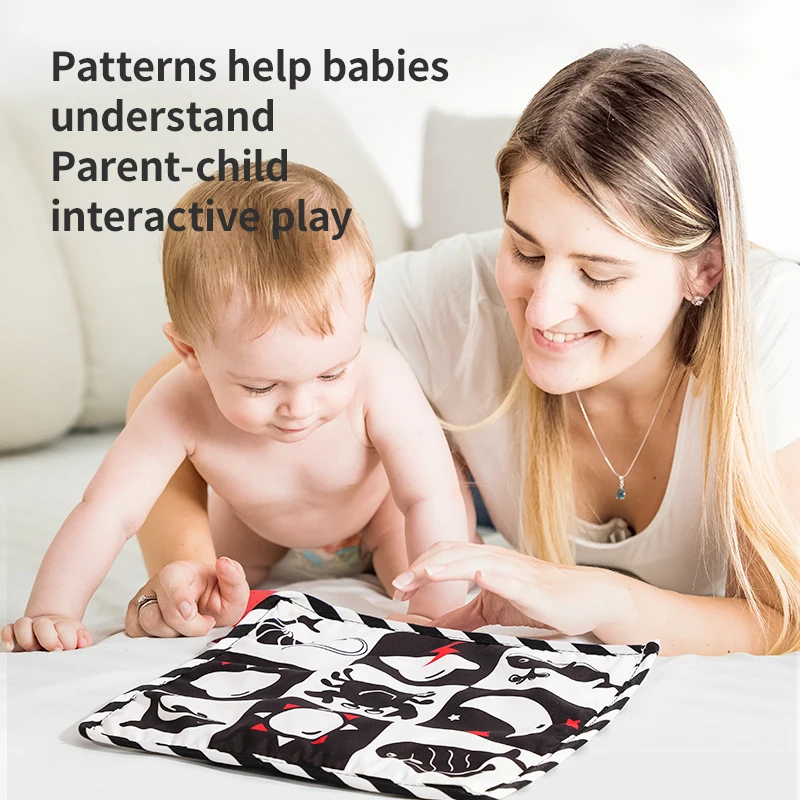 Infant Early Educational Toddler Toy Fabric Baby Cloth Book Baby Cloth Square Toddler Toy for Babies Before Bedtime