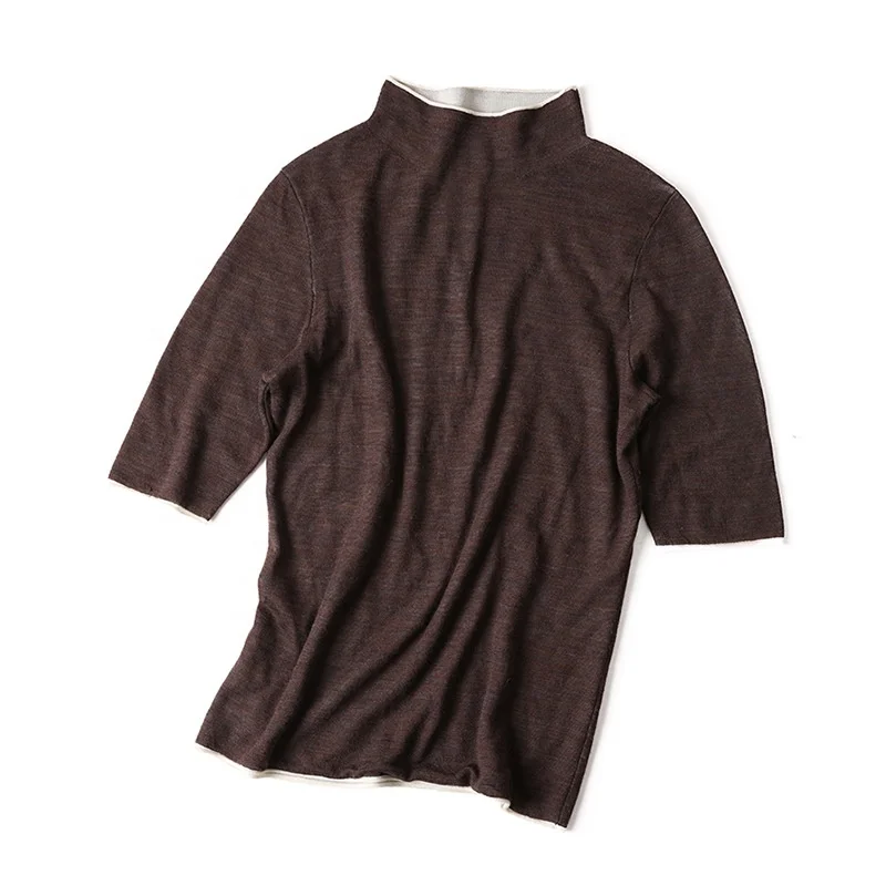 custom 40% Wool 60% Acrylic winter women sweater plain color Computer Knitted ladies luxury soft warm top