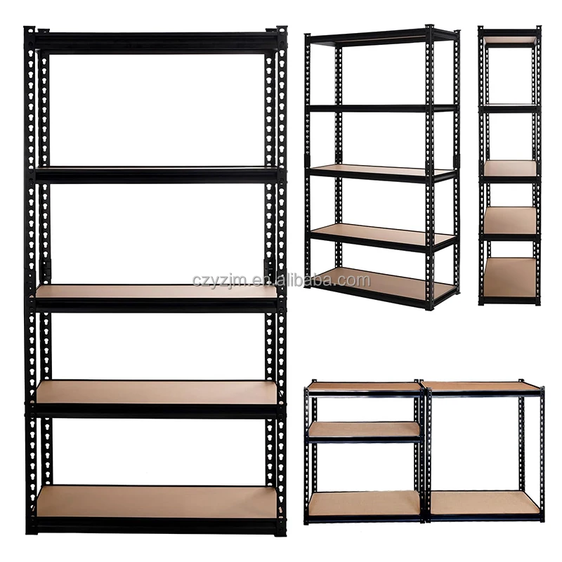 Factory Direct 5-Tier Metal Garage Shelf for Workplace Storage and Garden Tool Holding