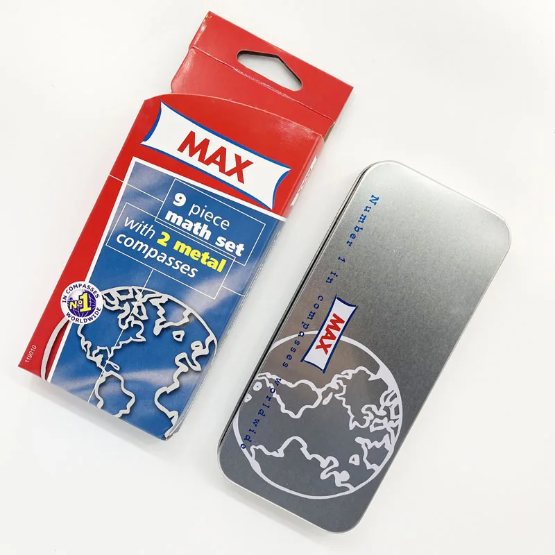 9 шт. по лучшей цене, металлический компас с делителем, Геометрическая коробка, математический набор канцелярских принадлежностей