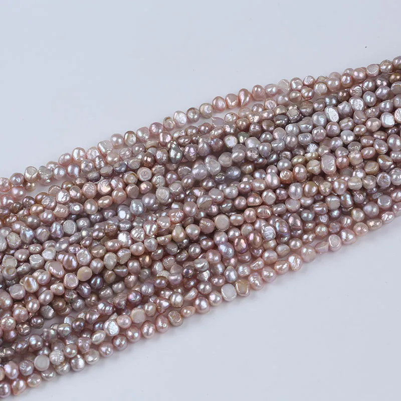 8-9mm side hole natural white pink purple black loose beads fresh water baroque pearl strand