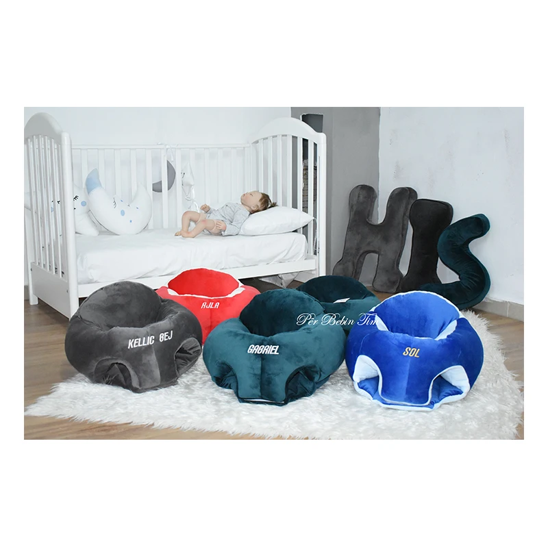 BEST SELLER Velvet Baby Sofa, from 4m +, 360 degree protection protected product PBT CE and EUR1 shipment Low MOQ baby chair kid