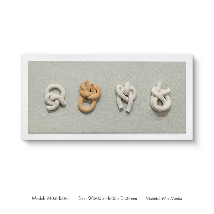 Luxury Modern Interior Wall Decor Creative Design Mixed Media Hanging 3D Sculpture for Hotel Villa Project