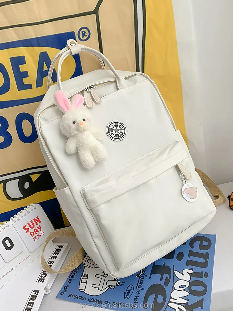 2023 fashion wholesale large capacity custom logo unisex waterproof black nylon laptop backpacks school bags for women girls