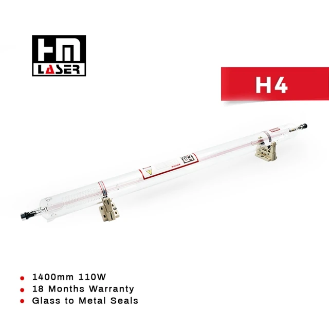 1850mm*90mm Rated Power 150W Glass-to-Metal Hard Seals Red Light Indicator CO2 Laser Tube 160W