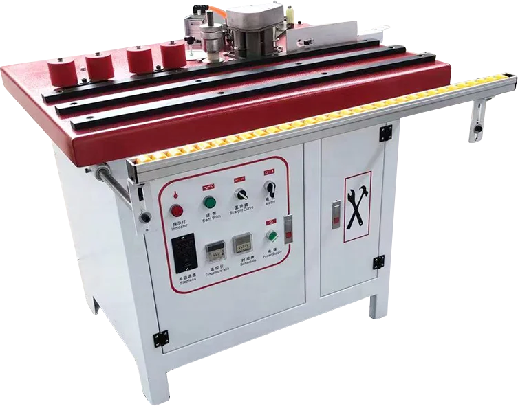 Semi automatic wood edge banding machine with gluing,trimming,buffing and end cutting
