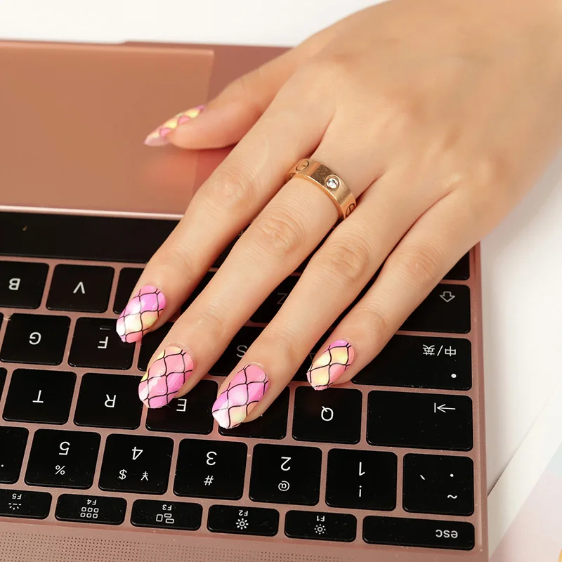 Custom 100% Real Nail Polish Sticker Professional Brand Logo Holographic Sticker Nails Letter Nail Sticker Printing Machine