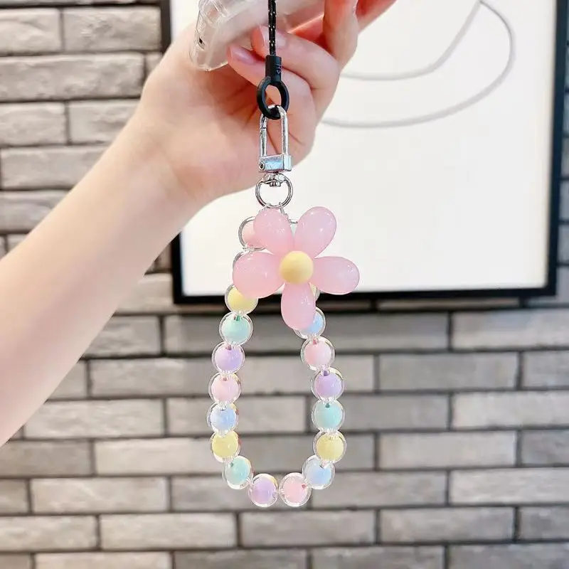 Пользовательские DIY конфеты цвет кристалл Мобильный телефон цепь цветок бисер ремешок