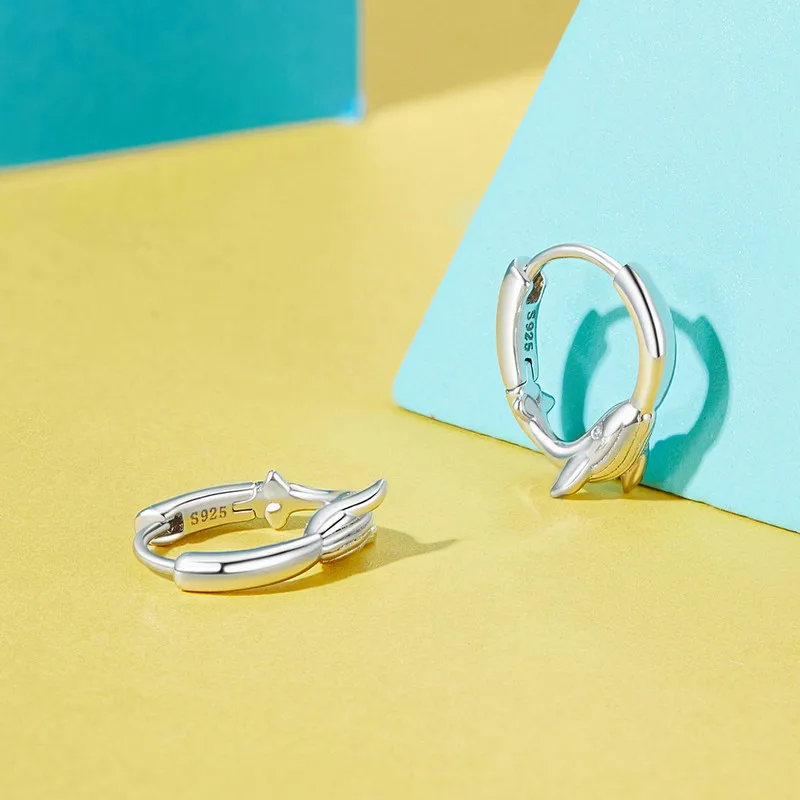 Wholesales Luxury Custom Cute Animals Designer S925 Sterling Silver Fashion Fine Panda Dog Cat Dolphin Hoops Earrings For Women