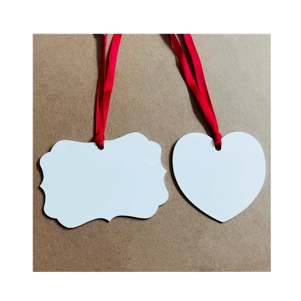 2024 RedSharkSub Wholesale Sublimation Ornaments London Snowflake Shape with Ribbon for Heat Press Personalized Ornament Blanks