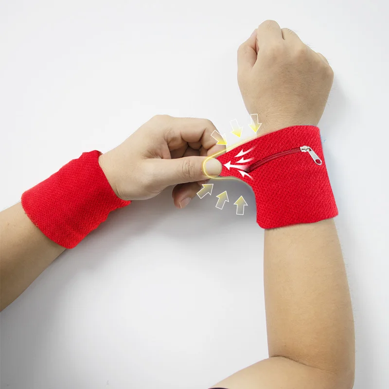 Zipper Wristband Headband Sets Rainbow Multi Color for Sports Fitness Tennis Party Wrist Sweat Band