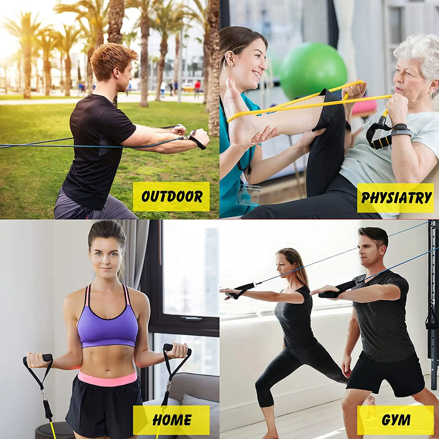 2023 Home Gym Set 11Pcs Latex Exercise Workout Resistance Elastic Bands Strong Rubber Stretch Fitness Series