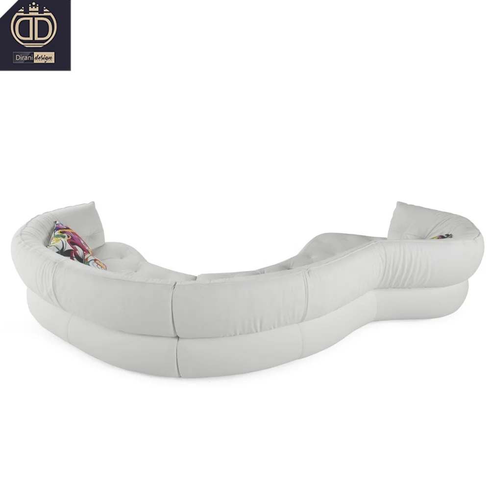 Latest SENSE ROCHE BOBOIS white leather unusual shaped Italian luxury unique designer cama individual sofa
