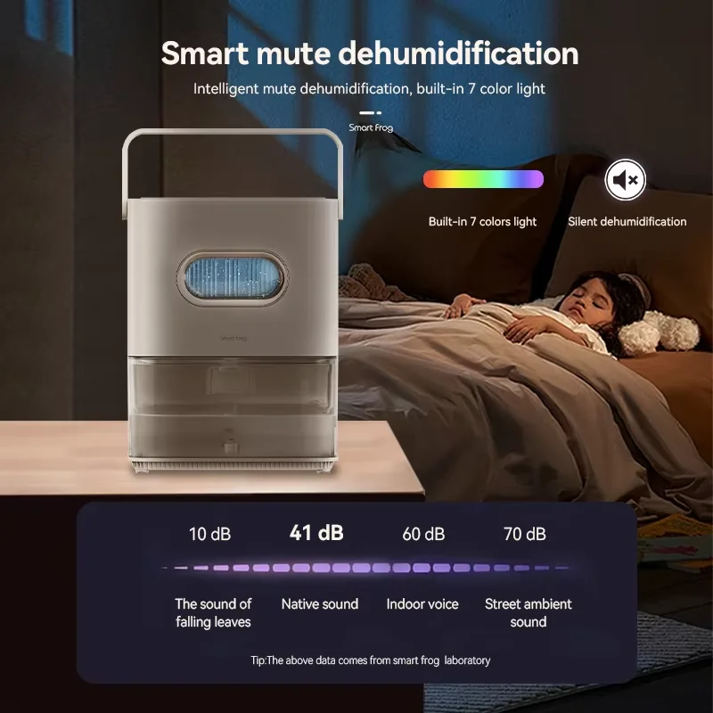 2024 small dehumidifiers 3.2L home dehumidifier semiconductor dehumidifier with 7 colour led light