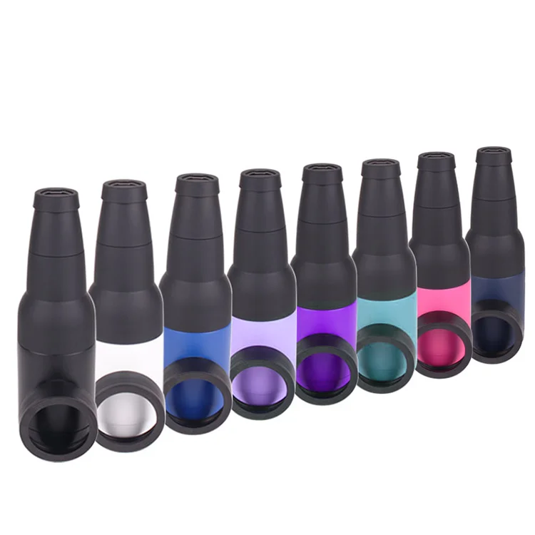 12oz stainless steel double wall vacuum insulator 3 in 1 insulated can cooler bottle