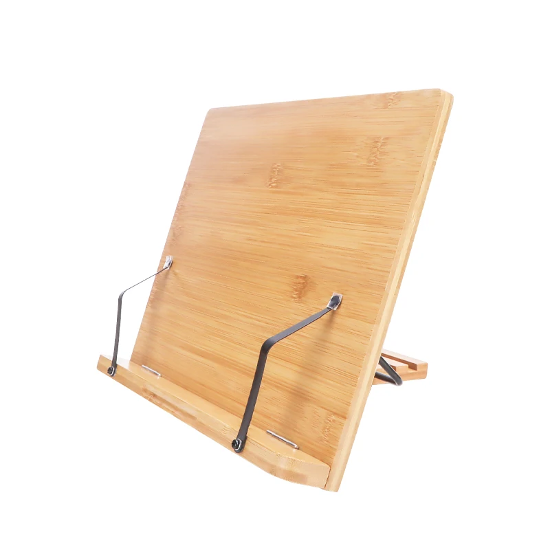 Office Table Bamboo Book Stand with Book Holder and Pen Holder