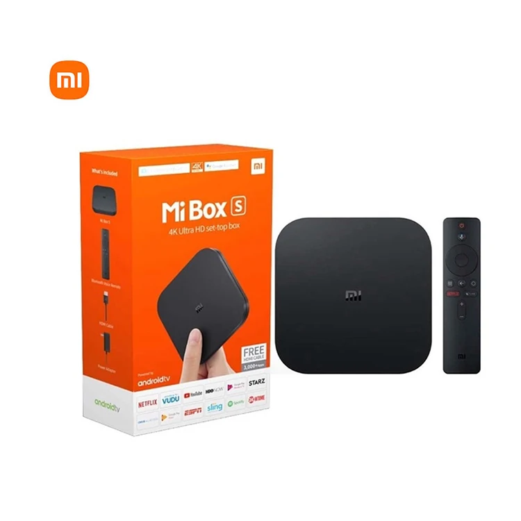 Android Tv 6 0 Xiaomi Mi Box S 4k четырехъядерный с поддержкой 4K Ultra HD mifox 1X10/100/1000 Мбит/с Mali 450 750 МГц CN GUA