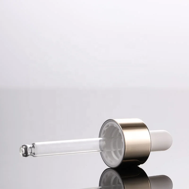 Wholesale transparent flat square glass dropper bottle 30ml glass bottles with gold silver dropper cap