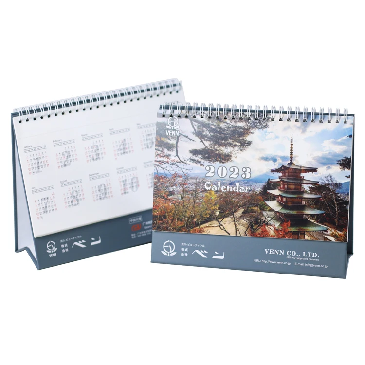 Guangzhou factory custom printing promotion plan desktop calendar monthly holiday reminder 2023 desk calendar