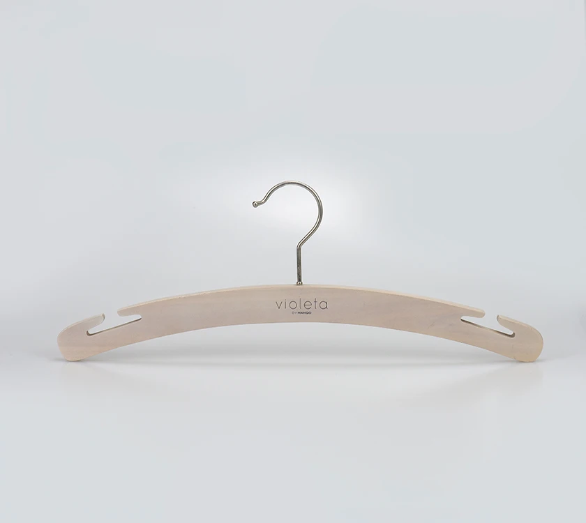 White Wash Color Wooden Hanger For Lingerie Display