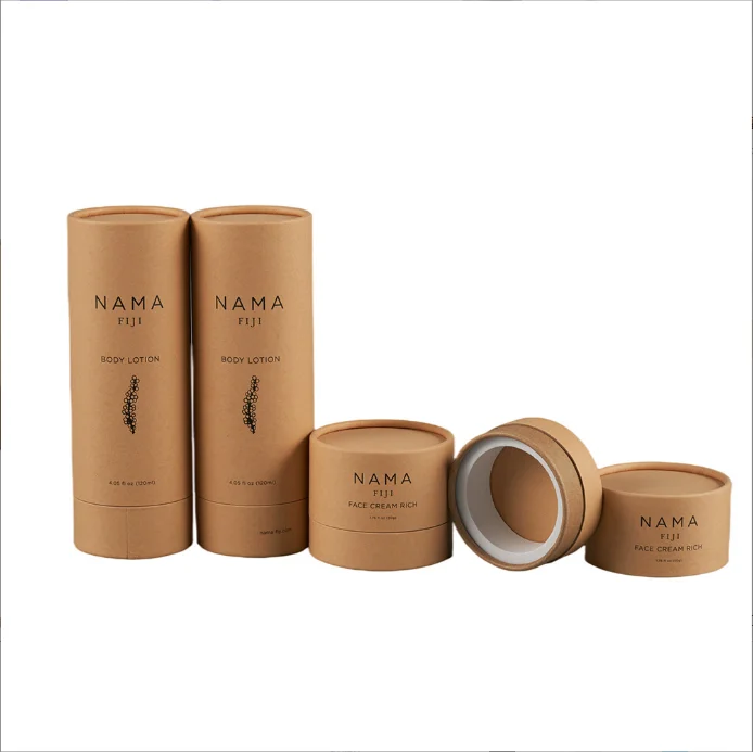 Custom Jar Tube Packaging Biodegradable Loose Leaf Tea Kraft Paper Cardboard Tube For Protein Powder Food Products