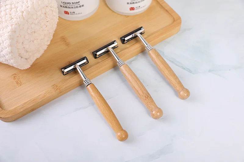 Zero waste bamboo razor biodegradable custom logo