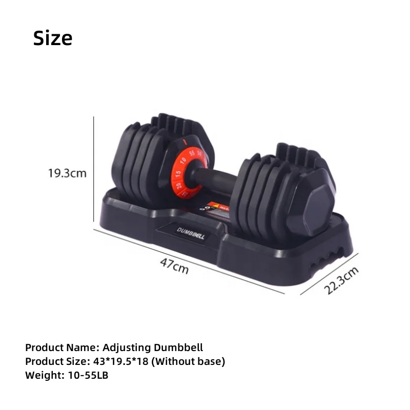 25 kg 55lbs Home Fitness Free Weight Multi-function Gym Equipment Cast Iron Quickly 25kg Adjustable Dumbbell For 6 Level