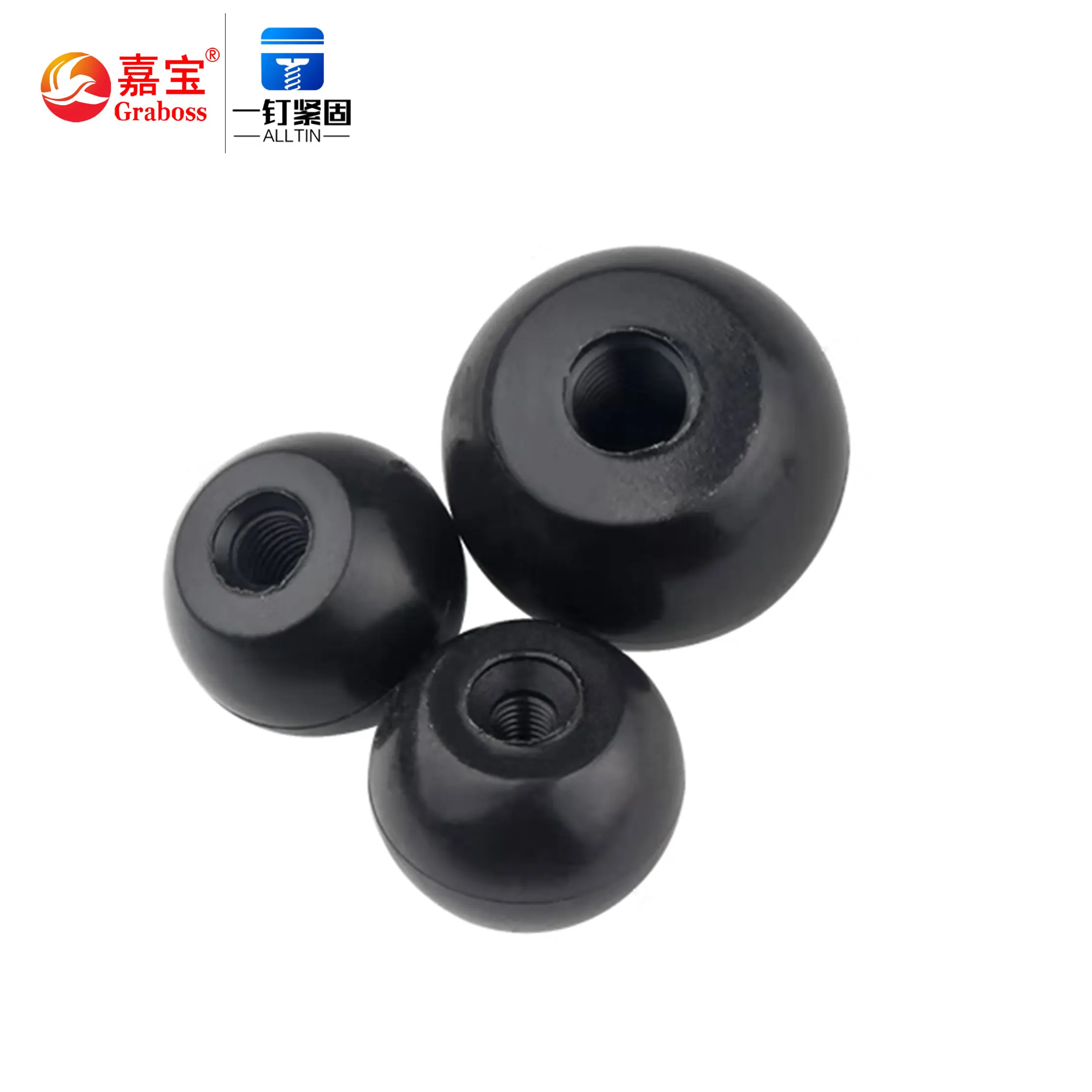 High quality revolving plastic bakelite ball knob furniture handle nut M6-M12 machine pulls and turns the nut by hand