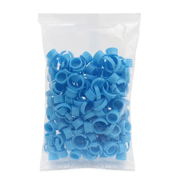 Wholesale eyelash glue rings 100pcs/pack eyelash extension glue rings plastic disposable eyelash glue holder