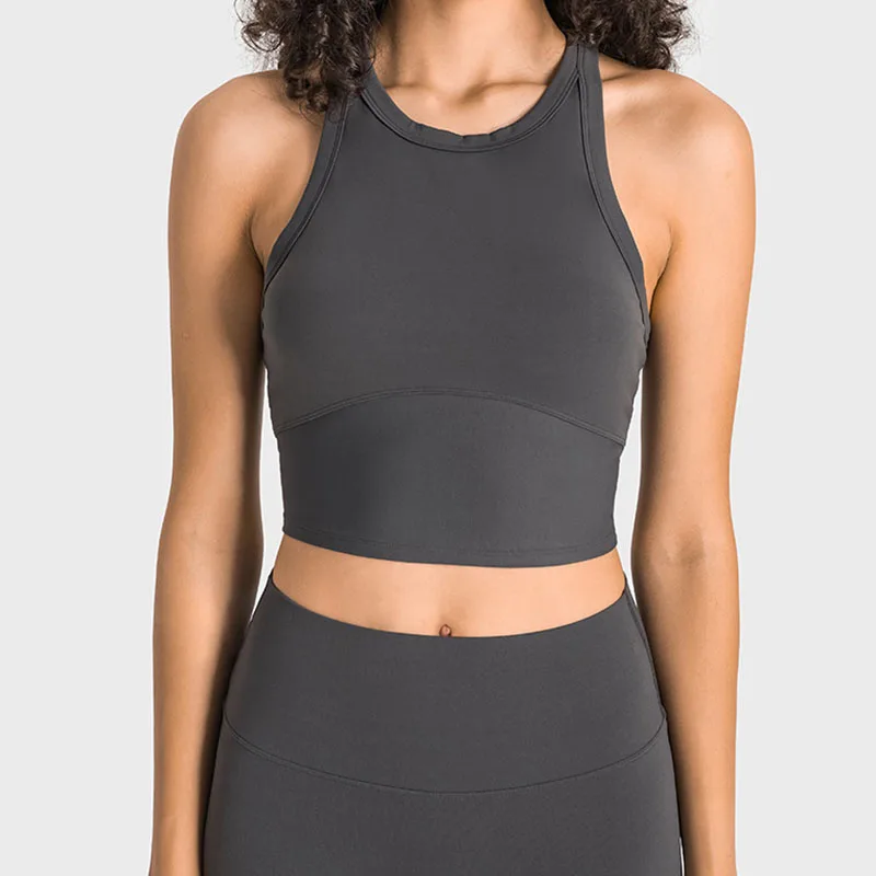 MKAS Custom Blue Pink Quality High Neck Sports Yoga Hot Sexy Girl Wear Bras For Women Fitness Types Yoga Bra