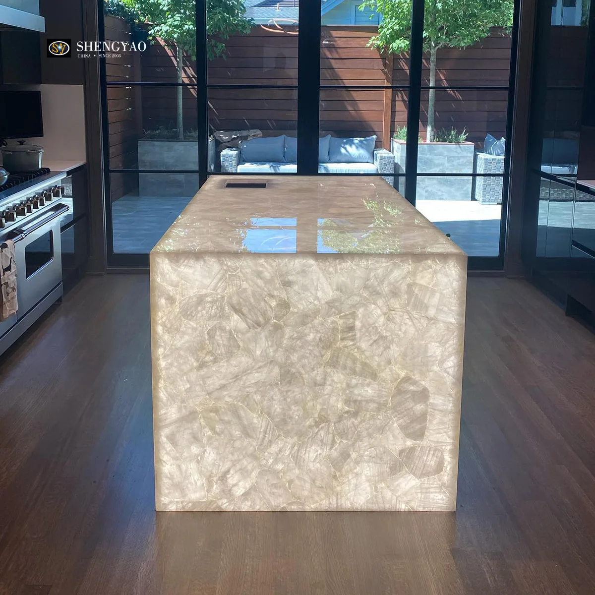 3200*1600*20mm Natural Large Size Semi Precious Stone Pure White Crystal Quartz Slabs