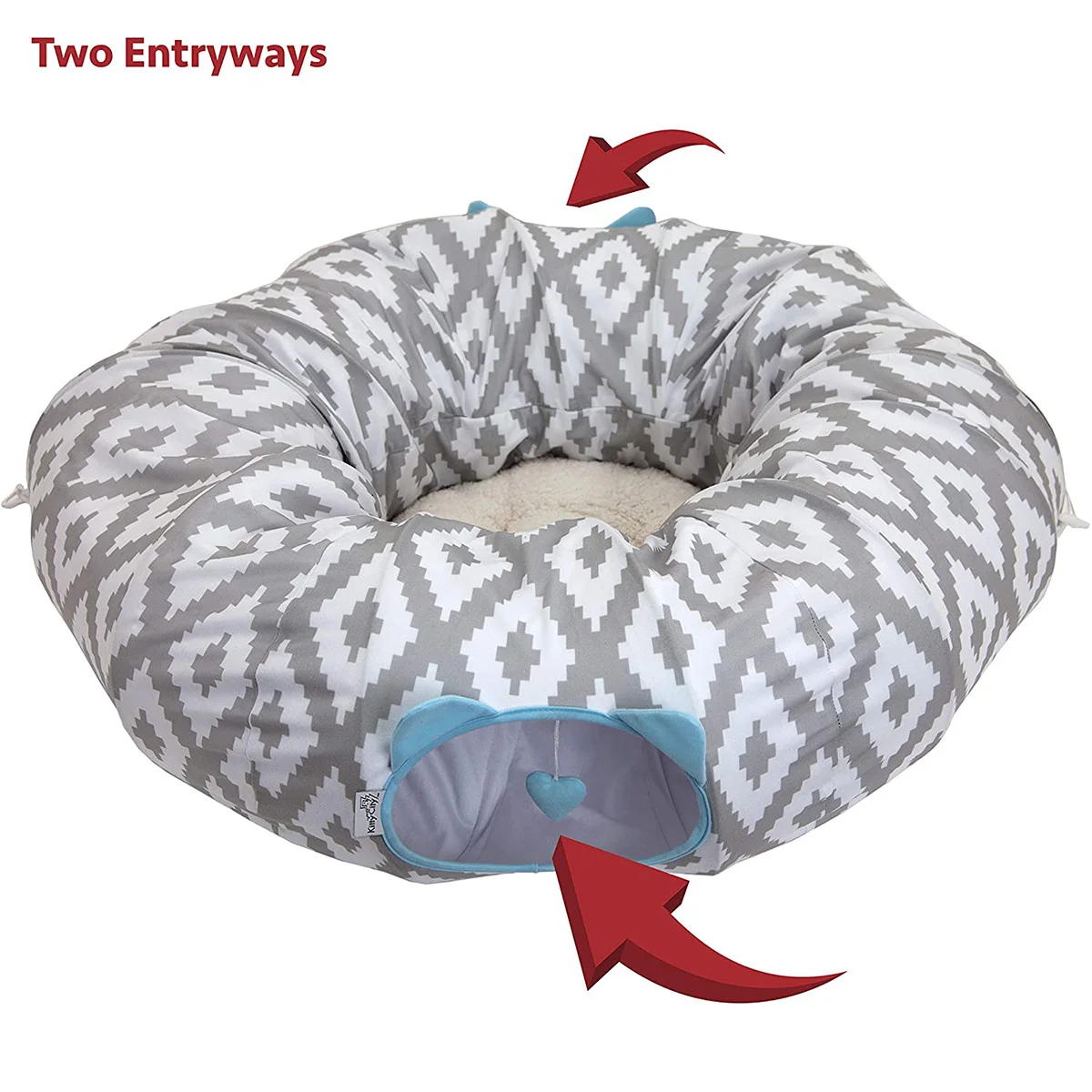 Foldable Cat Tunnel Bed with Soft Cushion