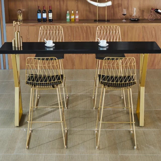 wholesale stackable luxury Modern Furniture gold metal frame hand made Outdoor home events Bar stools Bar Chair wire chair