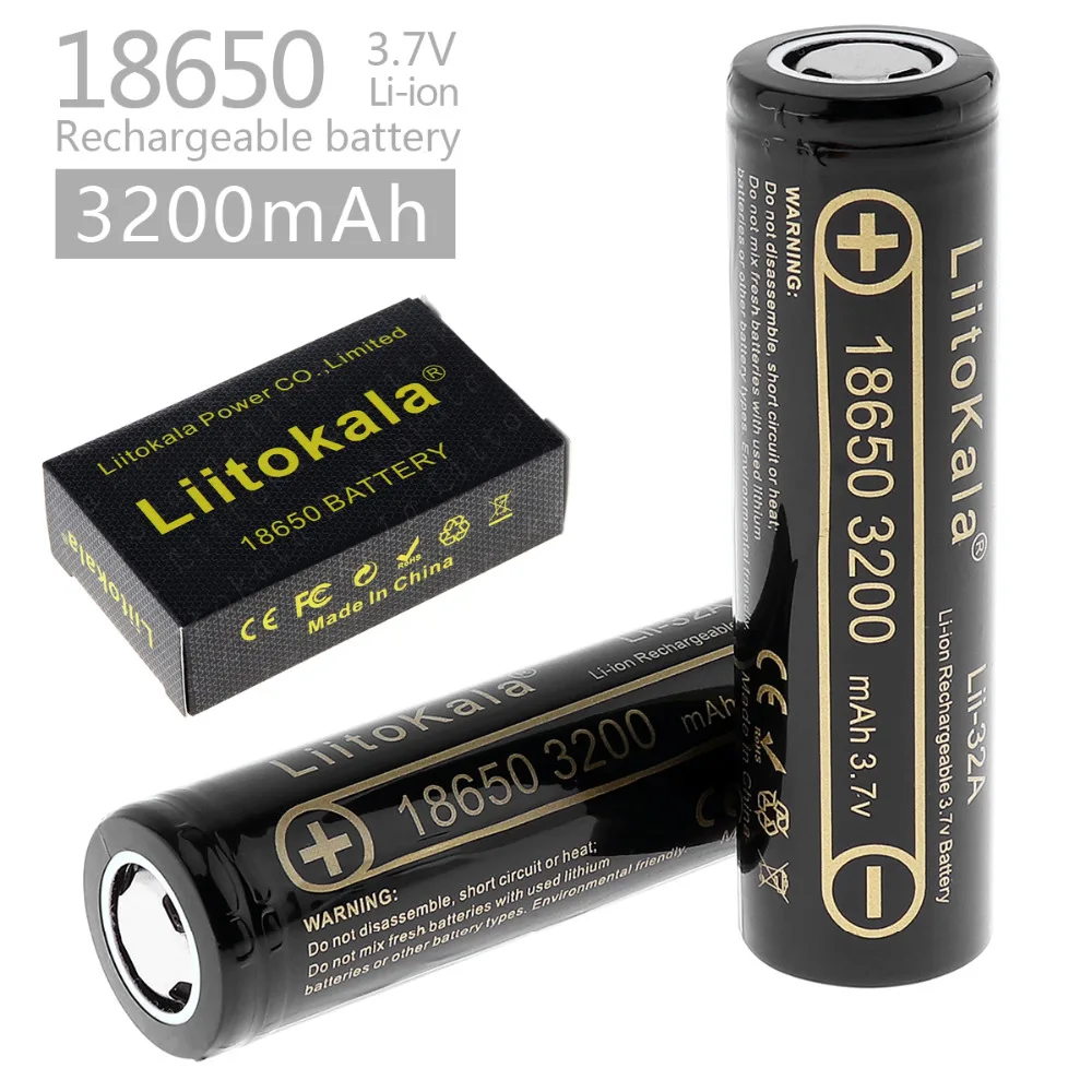 100% Original LiitoKala Lii-32A 3.7V 3200mAh 10A Discharging Rechargeable Batteries For 18650 Battery/UAV For power battery pack