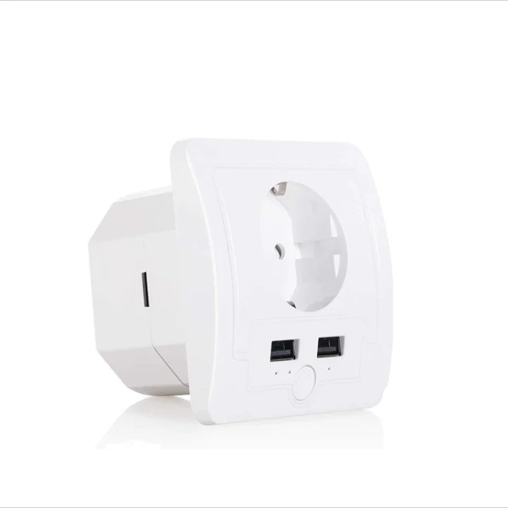 European smart home automation device with USB interface white WiFi Xenon graffiti Amazon Google switch plug socket